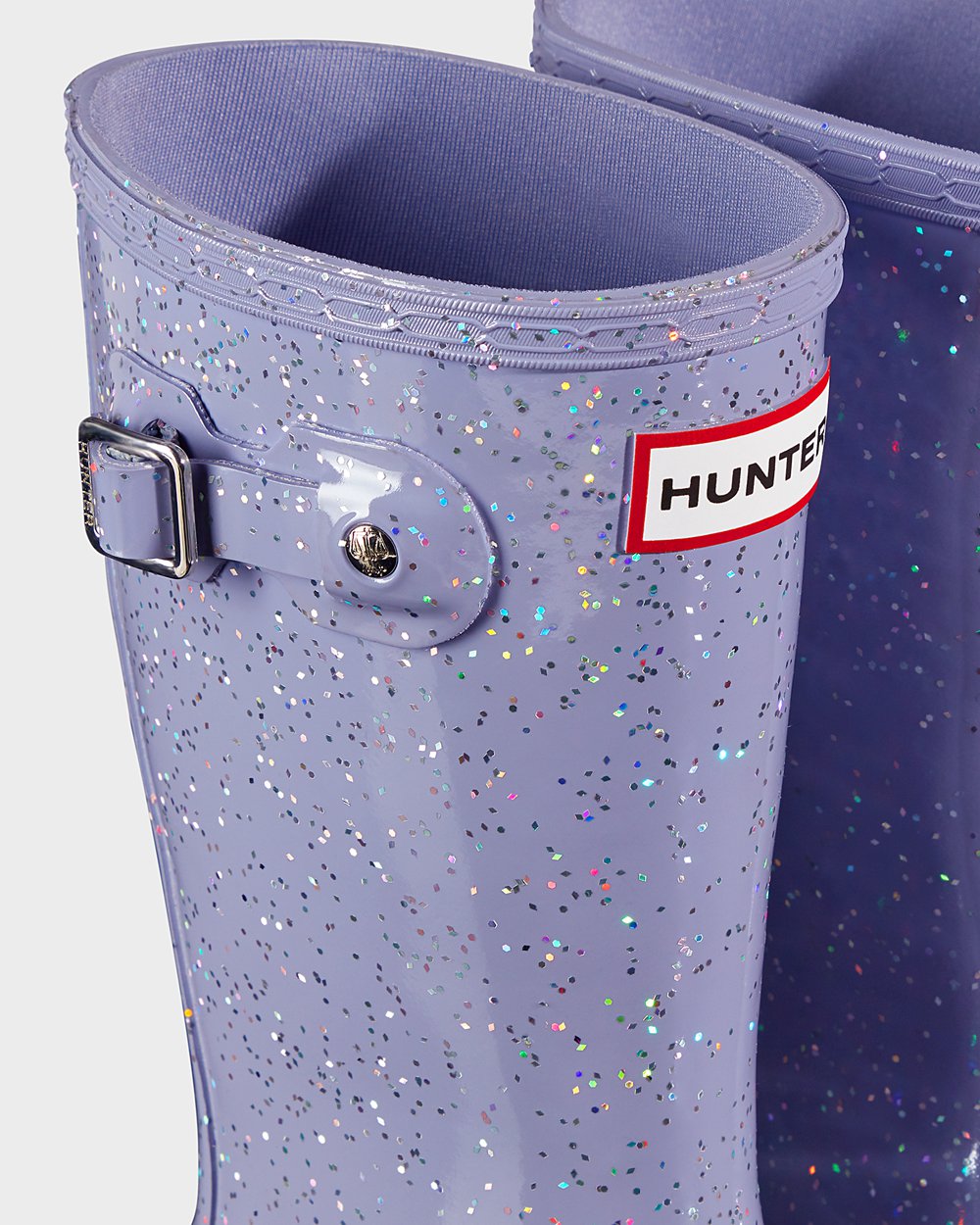 Kids Rain Boots - Hunter Original Big Giant Glitter (23KMRQXNA) - Purple